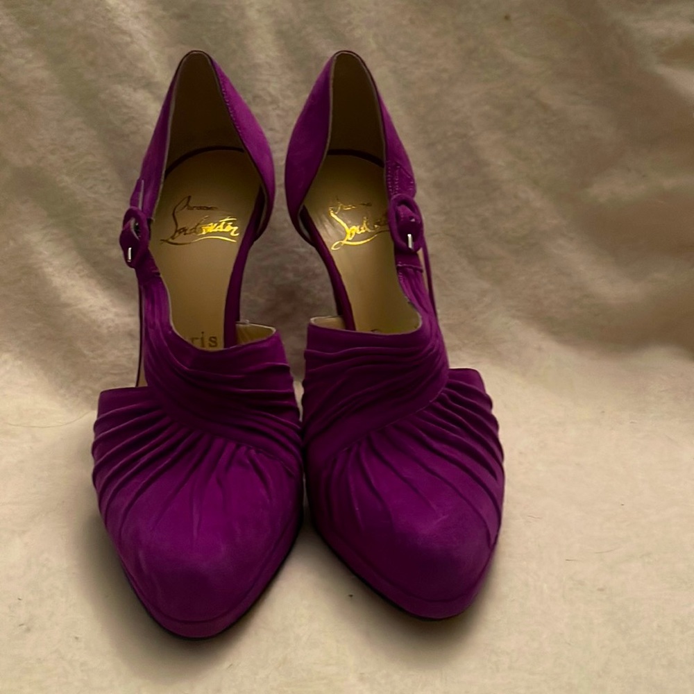 Authentic Christian Louboutin suede heels
